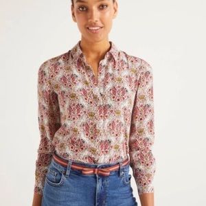 Boden Crown & Country 100% Silk Blouse Sz 6